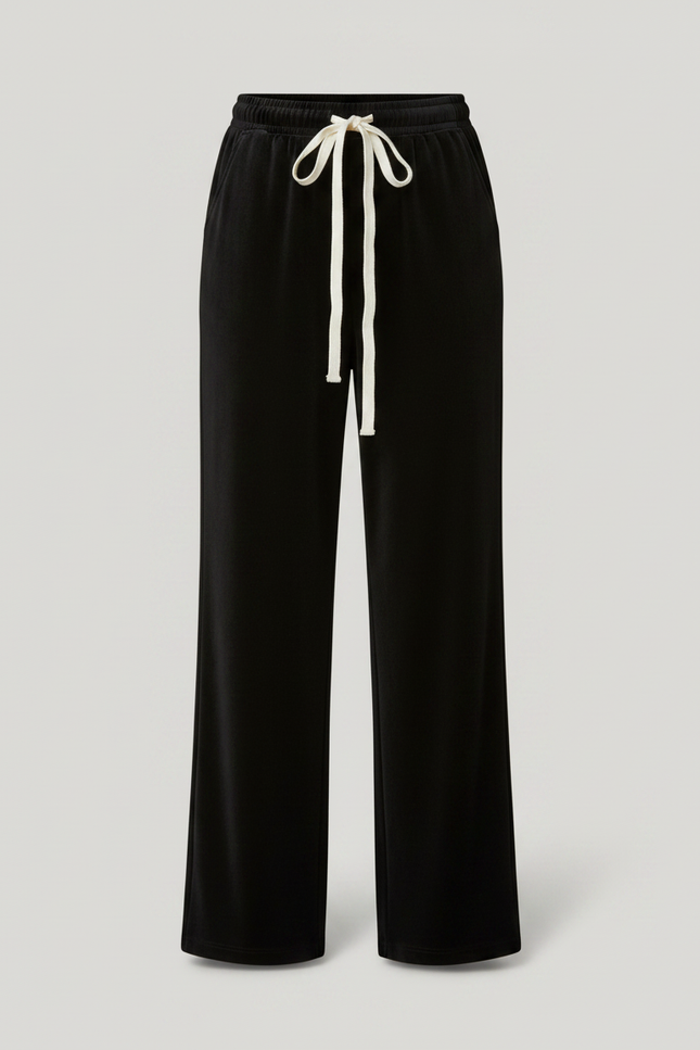 Pantalon Velours Femme Noir Large - vue 3