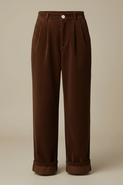 Pantalon Velours Côtelé - Marron Femme - Cordé - vue 3
