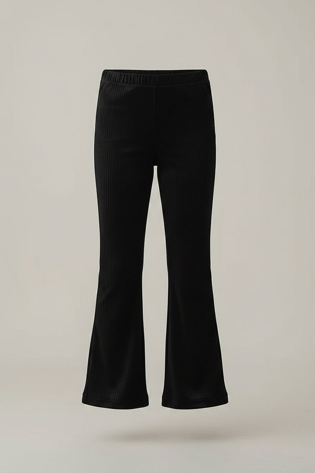 Pantalon Velours Noir Côtelé Évasé Fille - Cordé - vue 3