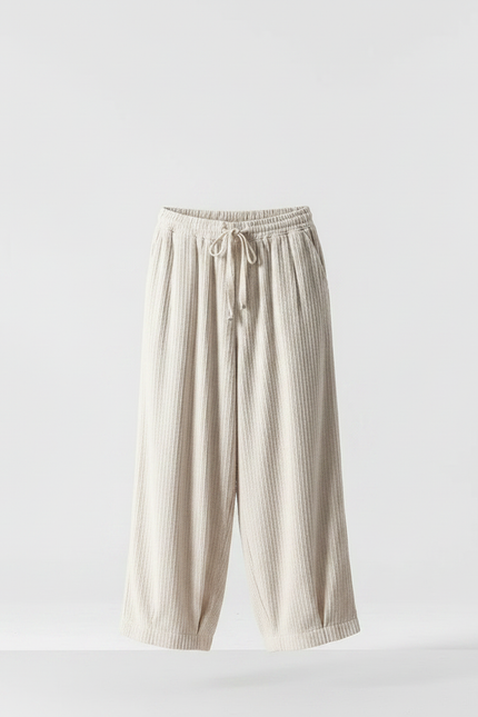 Pantalon Velours Beige Côtelé Ample Homme Décontracté - Cordé - vue 3
