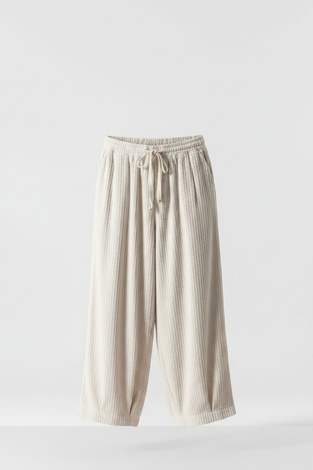 Pantalon Velours Beige Côtelé Ample Homme Décontracté - Cordé - vue 3