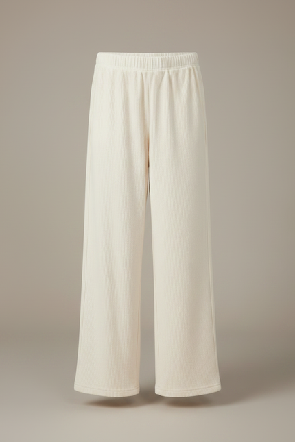 Pantalon Velours Creme - Beige Cordé - vue 3