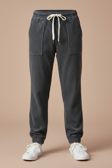 Pantalon Velours Côtelé Gris Décontracté Garçon - Cordé - vue 3