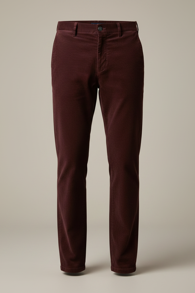 Pantalon Velours Homme Bordeaux - Cordé - vue 3