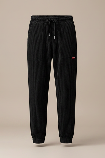 Pantalon Velours Noir Côtelé Jogger Homme Décontracté - Cordé - vue 3