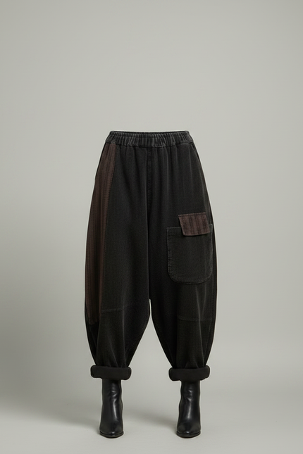 Pantalon Cargo Velours - Marron Cordé - vue 3