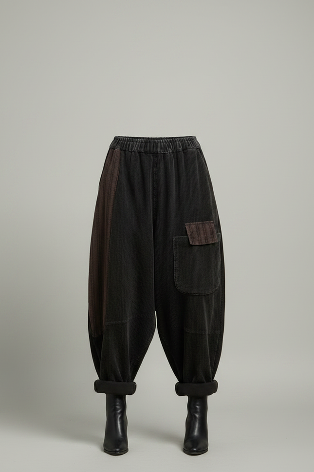 Pantalon Cargo Velours - Marron Cordé - vue 3