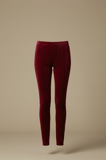 Pantalon Velours Rouge Bordeau Slim Confortable Femme - Bordeaux - vue 3
