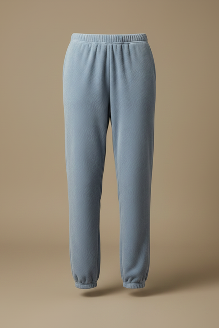 Pantalon Velours Bleu Doux Confortable Élastique Femme - vue 3