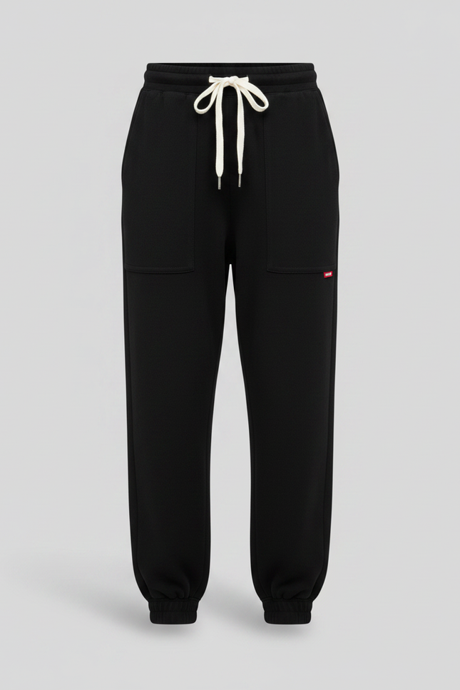 Pantalon Velours Noir Ample Décontracté Sport Épais - vue 3