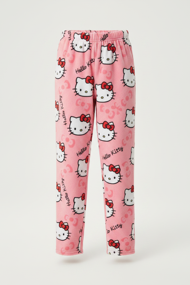 Pantalon Velours Rose Hello Kitty Doux Décontracté Enfant - vue 3