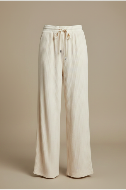 Pantalon Velours Beige Côtelé Large Décontracté Femme - vue 3