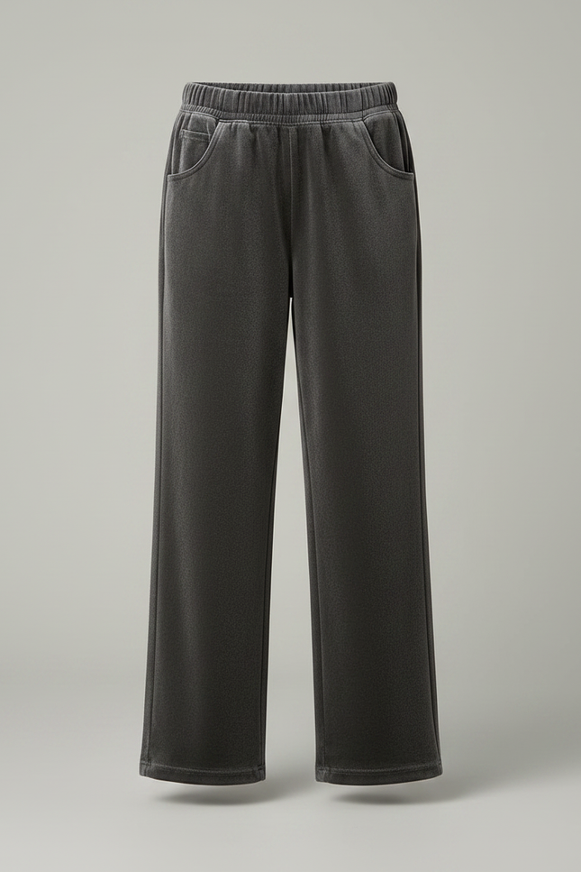 Pantalon Velours Gris Droit Ample Décontracté Enfant - vue 3