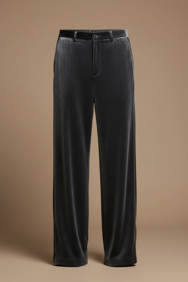 Pantalon Velours Jambes Larges - Gris - vue 3