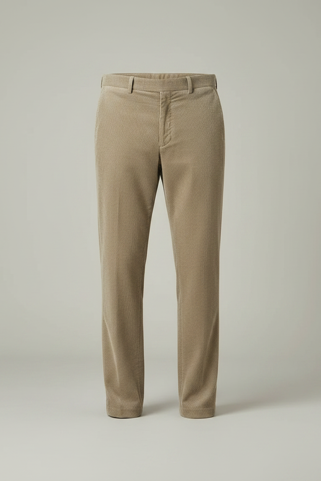 Pantalon Velours Côtelé Marron Droit Homme Chaud - Cordé - vue 3