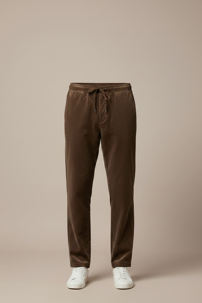 Pantalon Velours Marron Côtelé Droit Homme Confortable - Cordé - vue 3