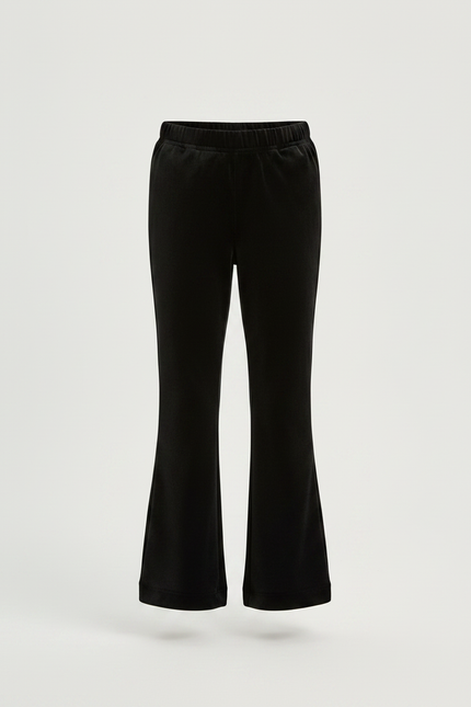 Pantalon Velours Noir Évasé Côtelé Fille - Cordé - vue 3