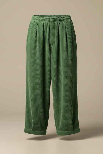 Pantalon Velours Cotelé Homme Grande Taille - Vert Cordé - vue 3