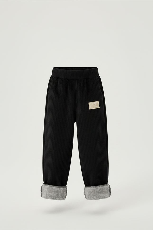 Pantalon Velours Côtelé Noir Doublé Polaire Enfant - vue 3
