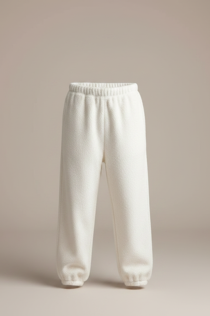 Pantalon Velours Enfant Beige Doux Ample Chaud - Molleton - vue 3