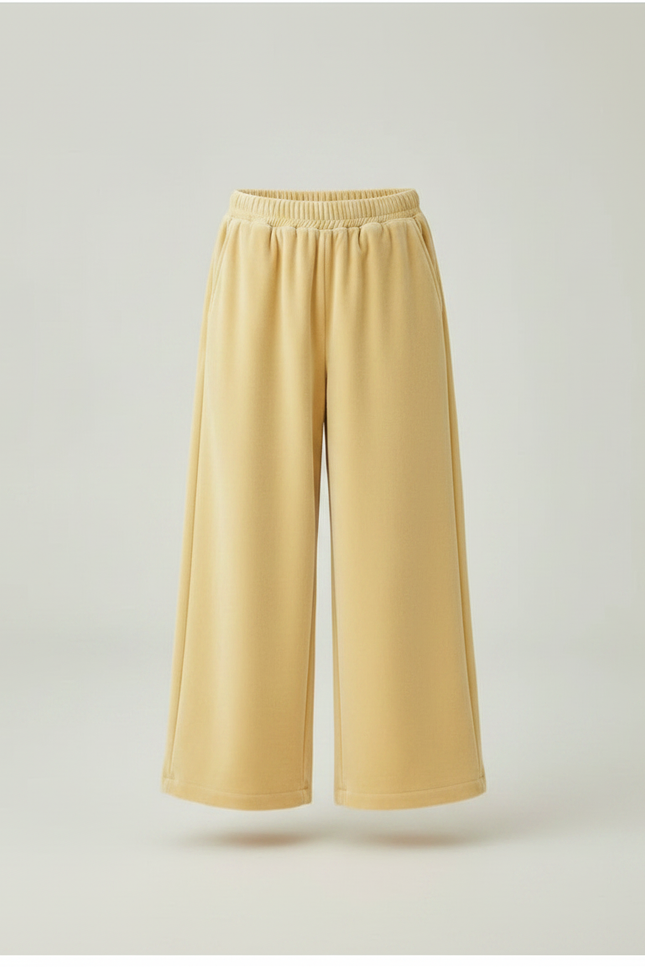 Pantalon Velours Jaune Ample Décontracté Enfant - vue 3