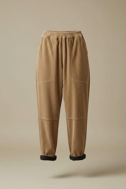 Pantalon Cargo Velours Femme - Camel Cordé - vue 3