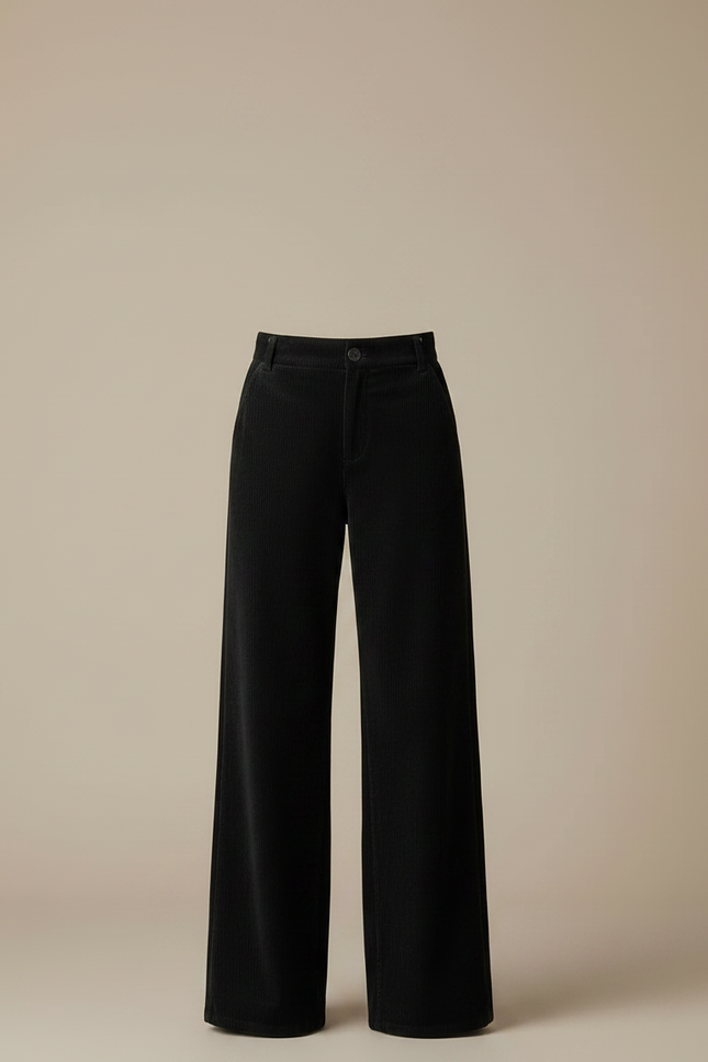 Pantalon Femme Velours Cotelé Noir - Cordé - vue 3