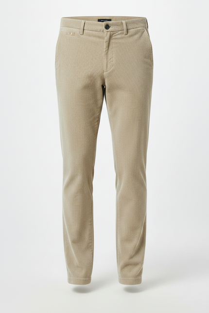 Pantalon Velours Cotelé Homme Beige - Cordé - vue 3