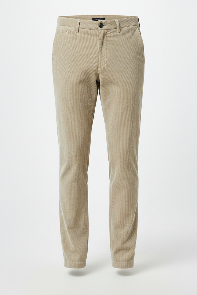 Pantalon Velours Cotelé Homme Beige - Cordé - vue 3