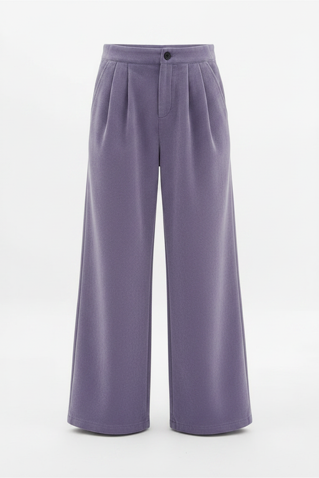 Pantalon Velours Violet Ample Décontracté Enfant - vue 3