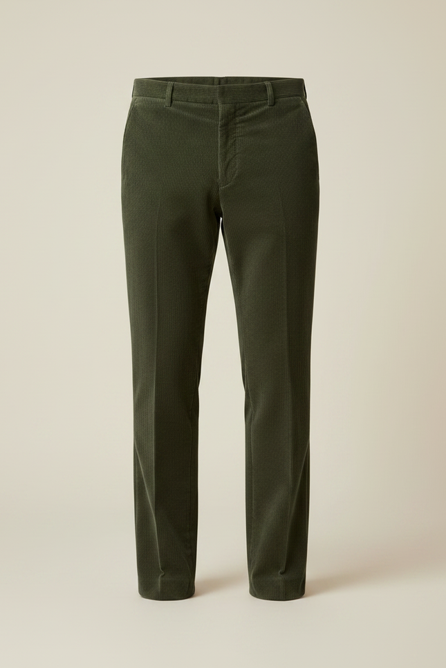Pantalon Velours Kaki Homme - Cordé - vue 3