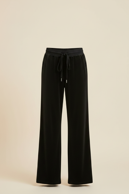 Pantalon Velours Noir Ample Droit Fille Confortable - vue 3