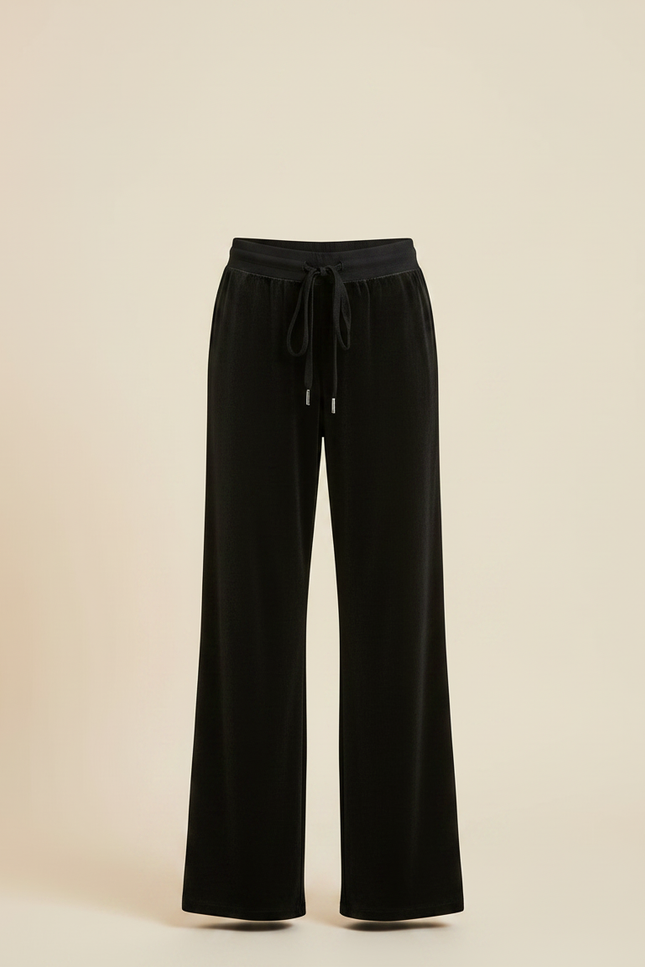 Pantalon Velours Noir Ample Droit Fille Confortable - vue 3