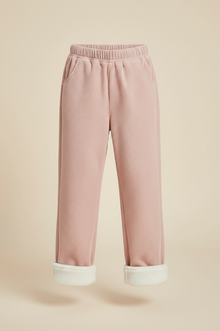 Pantalon Velours Rose Côtelé Doublé Enfant Confortable - vue 3