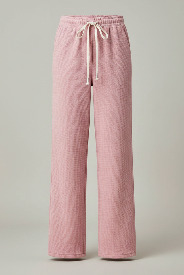 Pantalon Velours Rose Droit Taille Haute Décontracté - vue 3