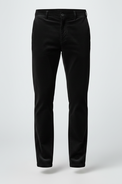 Pantalon Velour Homme Noir - Cordé - vue 3