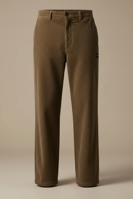 Pantalon Velours Côtelé Marron Décontracté Homme - Cordé - vue 3