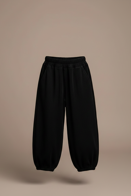 Pantalon Velours Noir Ample Décontracté Enfant Hiver - vue 3