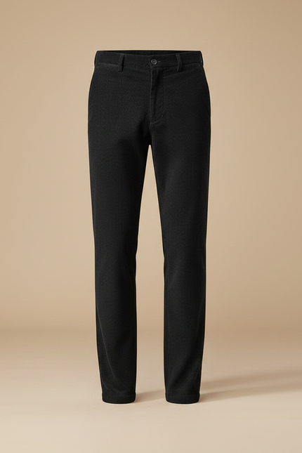Pantalon Velours Noir Côtelé Slim Élégant Homme - Cordé - vue 3