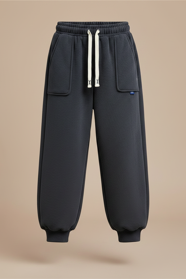 Pantalon Velours Gris Épais Ample Enfant Hiver - Molleton - vue 3