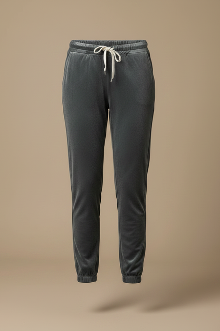 Pantalon Velours Gris Jogger Doux Confortable Femme - vue 3