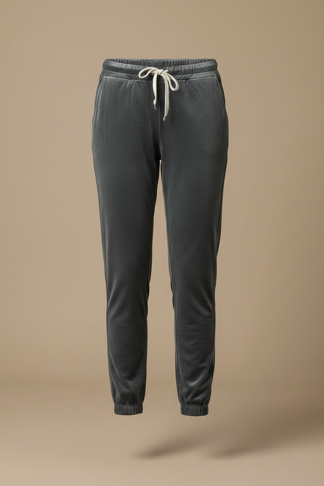 Pantalon Velours Gris Jogger Doux Confortable Femme - vue 3