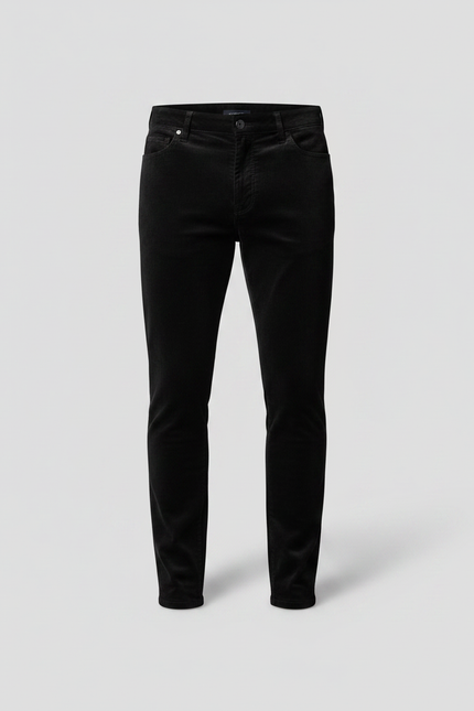 Pantalon Velour Homme Slim - Noir Cordé - vue 3