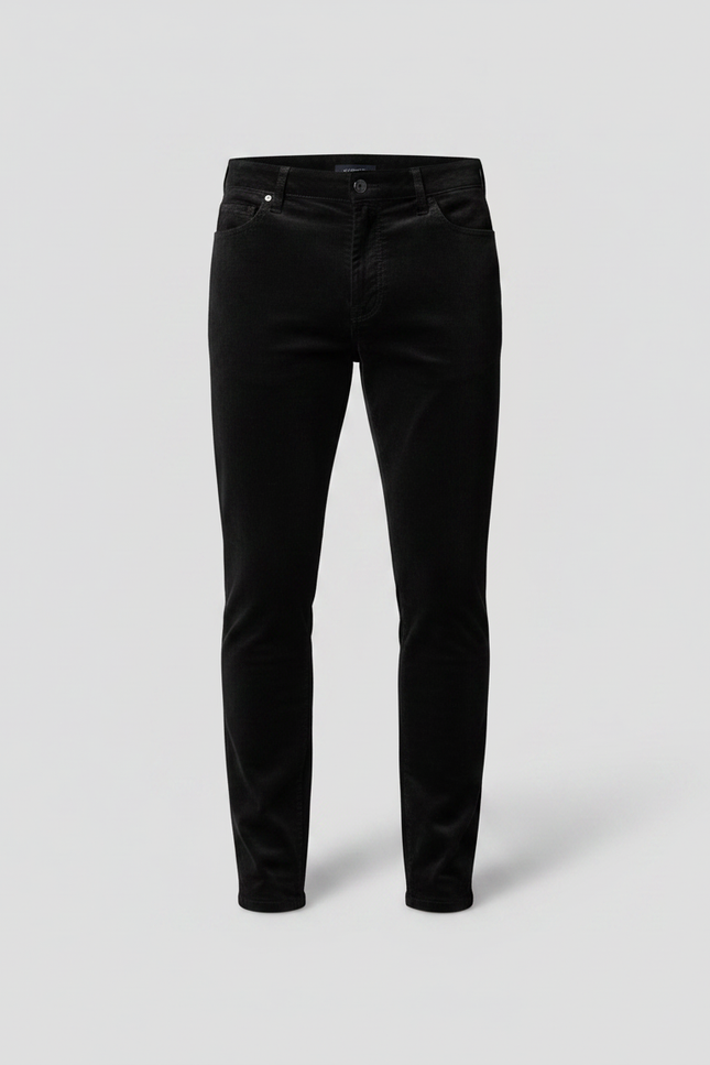 Pantalon Velour Homme Slim - Noir Cordé - vue 3