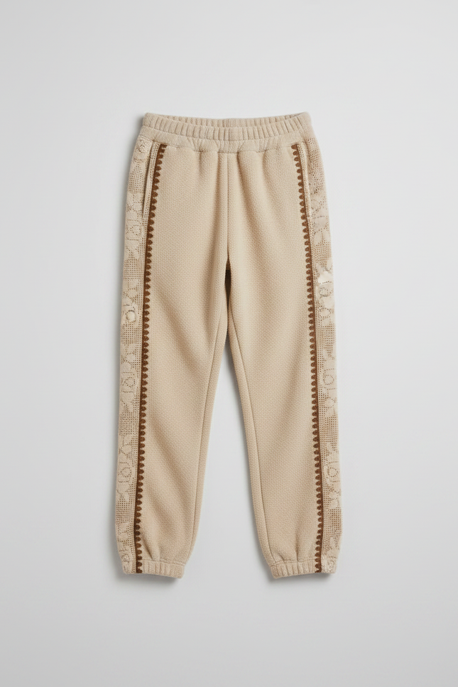 Pantalon Velours Beige Enfant Brodé Doux Hiver - Molleton - vue 3