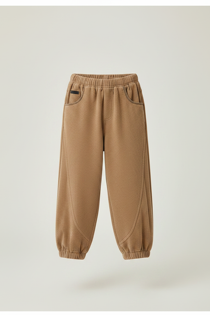 Pantalon Velours Côtelé Marron Ample Garçon Décontracté - Cordé - vue 3