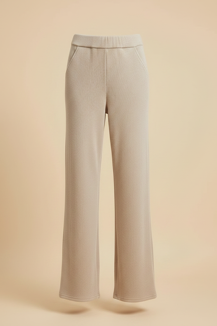 Pantalon Velours Beige Côtelé Droit Décontracté Femme - Maille - vue 3