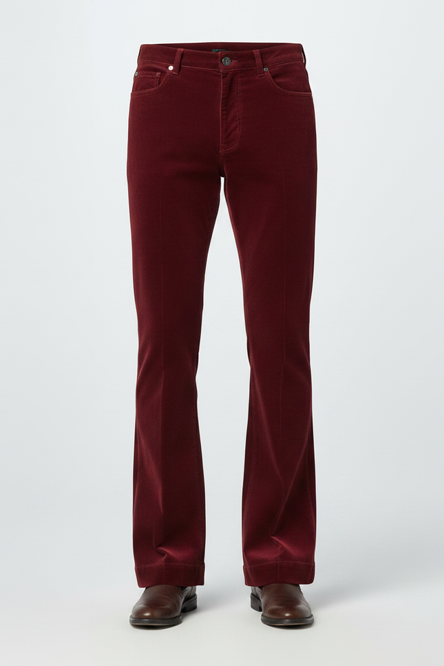 Pantalon Velour Patte D'eph Homme - Bordeaux Cordé - vue 3