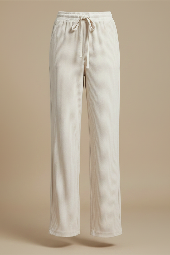 Pantalon Beige Velour Cotele - Cordé - vue 3