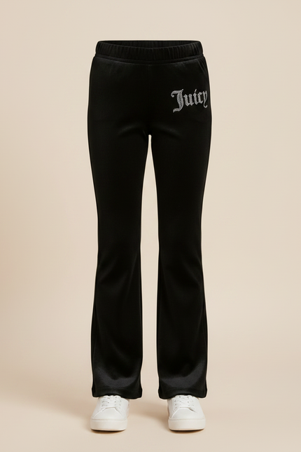 Pantalon Velours Noir Évasé Strass Enfant - vue 3